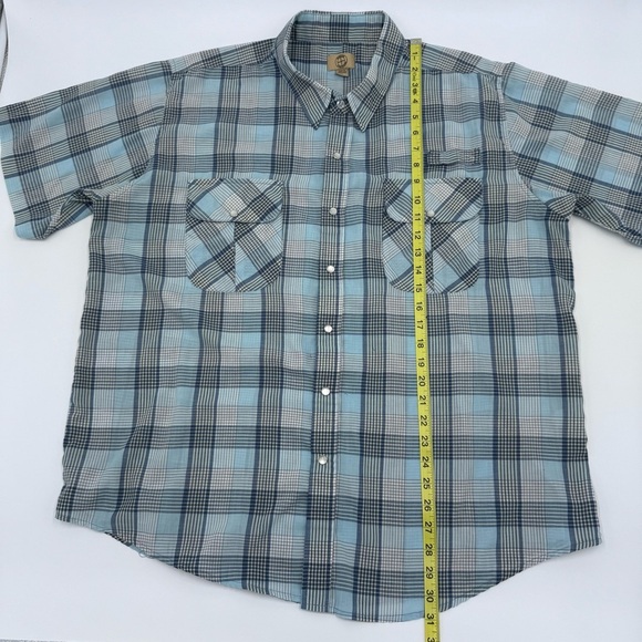 Haband Travelers Men's Blue Plaid Short Sleeve Shirt Pearl Snaps XL Western - Picture 6 of 8